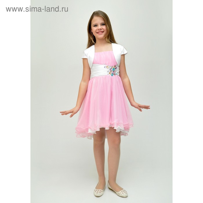 Платье нарядное для девочки+болеро, рост 140 см, цвет розовый 2Н9-10 - Фото 1