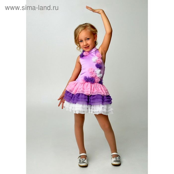 Платье нарядное для девочки+балеро, рост 98 см, цвет фиолетовый 1Н7-3 - Фото 1