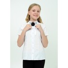 Блузка для девочки+брошь, рост 134 см, цвет белый 2В26-1 - Фото 1