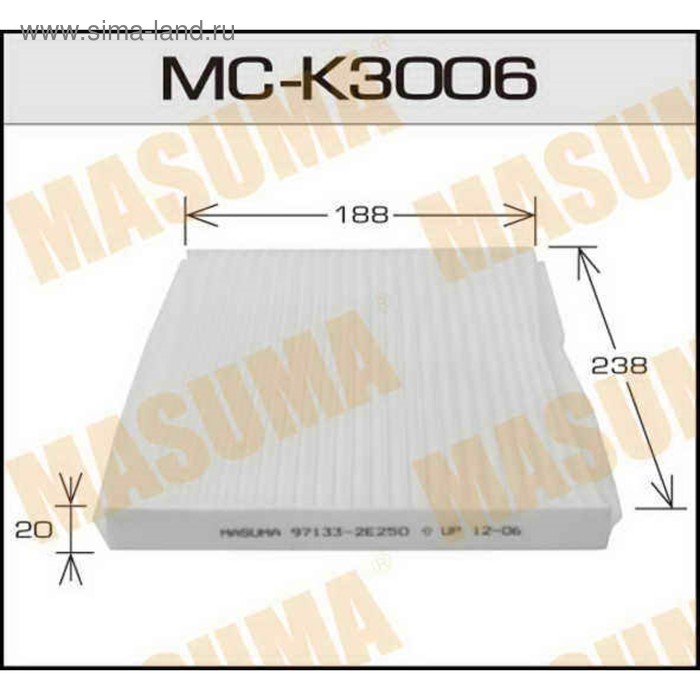 Фильтр салонный  Masuma MCK3006 - Фото 1