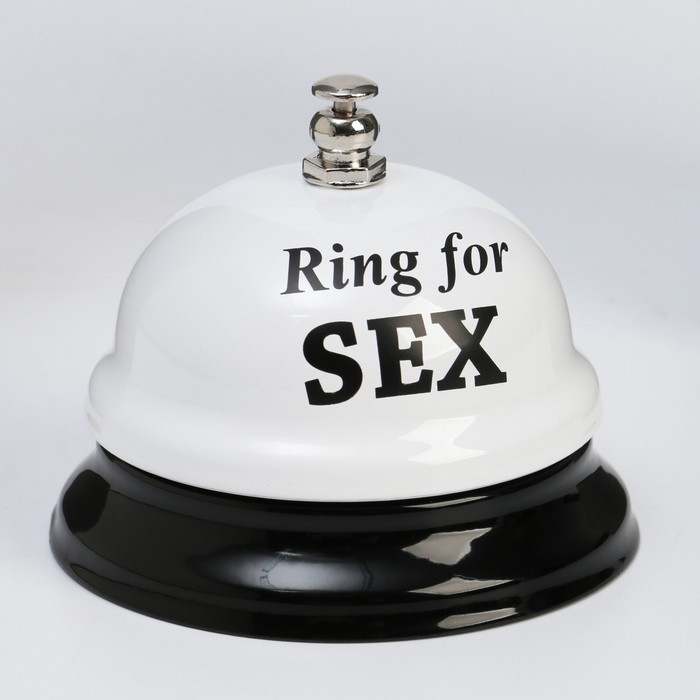 Звонок настольный "Ring for a sex", 7.5 х 7.5 х 6 см, белый - Фото 1