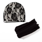 Комплект шапка двухсторонняя+снуд, размер 46-50 см, цвет молочный/чёрный В-0212мчр - Фото 2