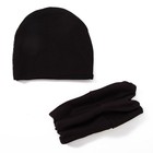 Комплект шапка двухсторонняя+снуд, размер 46-50 см, цвет молочный/чёрный В-0212мчр - Фото 3