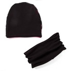 Комплект шапка двухсторонняя+снуд, размер 46-50 см, цвет фуксия/чёрный В-0211фчр - Фото 3