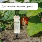 Автополив для комнатных растений под бутылку, регулируемый, серый, из пластика, высота 16 см, 4 шт. - Фото 3