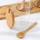 Набор стеклянных банок для сыпучих продуктов Magistro «Эко», 3 предмета: 220/320/420 мл, с ложками - Фото 3
