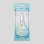 Ножницы маникюрные, прямые, широкие, 9,5 см, цвет серебристый/золотистый - Фото 3