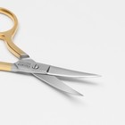Ножницы маникюрные, загнутые, широкие, 9,5 см, цвет серебристый/золотистый - Фото 2