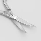 Ножницы маникюрные, загнутые, широкие, 9,5 см, цвет серебристый - Фото 2