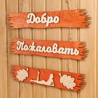 Табличка для бани "Добро пожаловать" 50х25см - фото 24465556