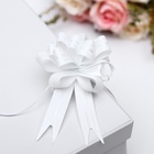 Подарочный бант - шар №1.8 тонкие полосы, белый, для упаковки подарков - Фото 2