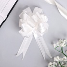 Подарочный бант - шар №1.8 тонкие полосы, белый, для упаковки подарков - Фото 3