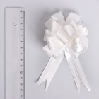 Подарочный бант - шар №1.8 тонкие полосы, белый, для упаковки подарков - Фото 4