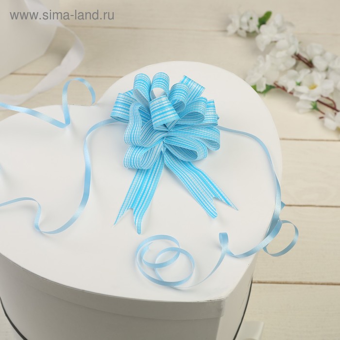 Бант-шар №1,8 тонкие полосы, голубой - Фото 1