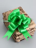 Подарочный бант - шар №3 простой зелёный, для упаковки подарков - Фото 2