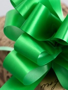 Подарочный бант - шар №3 простой зелёный, для упаковки подарков - Фото 2