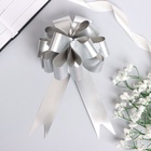 Подарочный Бант - шар №3 простой серебряный, для упаковки подарков - Фото 3