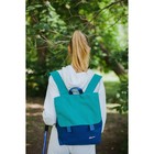 Рюкзак молодёжный, отдел на молнии, с косметичкой, цвет бирюзовый/синий - Фото 9