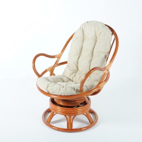 

Кресло вращающееся, с подушкой, ротанг, цвет коньячный, 05/01