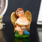 Сувенир полистоун "Ангелочек с золотыми крыльями читающий" в пакетике МИКС 5х4х2,8 см - Фото 2