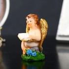 Сувенир полистоун "Ангелочек с золотыми крыльями читающий" в пакетике МИКС 5х4х2,8 см - Фото 5
