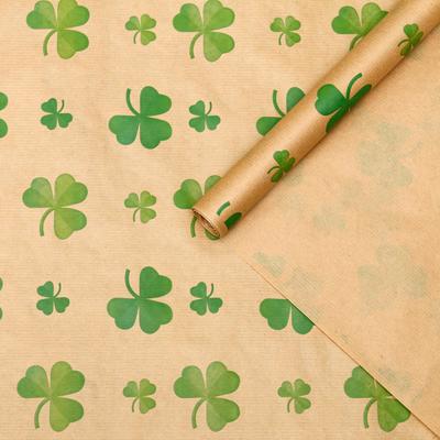 Бумага упаковочная крафт "Клевер", 40 г/м² ,0,72 х 10 м