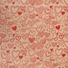 Бумага упаковочная крафт "Сердечки фигурные", красный, 40 г/м² ,0,72 х 10 м - Фото 2