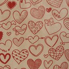 Бумага упаковочная крафт "Сердечки фигурные", красный, 40 г/м² ,0,72 х 10 м - Фото 3