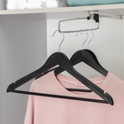 Плечики для одежды с антискользящей перекладиной Доляна, размер 44-46, цвет чёрный - Фото 1