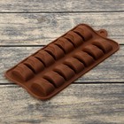Форма для шоколада Доляна «Прямоугольнички», 22×10,6×1,5 см, 14 ячеек, цвет коричневый - Фото 1