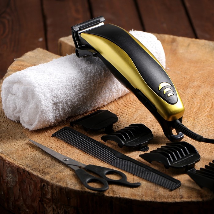 Машинка для стрижки Luazon LTRI-14, 15 Вт, 3/6/9/12 мм, 220 В, жёлтая - Фото 1
