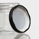 Баночка стеклянная для специй с металлической крышкой Доляна «Идиллия», 70 мл, 5,4×5,3 см, цвет крышки чёрный - Фото 3