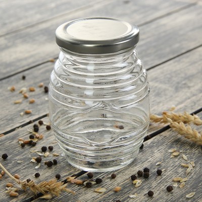 Банка стеклянная для сыпучих продуктов «Бочонок», 350 мл, 8×11,5 см