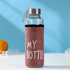 Бутылка для воды стеклянная в чехле «Ротанг», 400 мл, h=20 см, цвет МИКС - фото 298005680