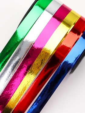 Лента упаковочная глянцевая, ассорти 0.8 см × 3 м (набор 6 цветов)