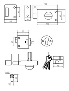 Замок накладной Димитровград «Омега» ЗН 1, цвет бронза  (артикул 3393518)  большой выбор товаров оптом и в розницу по низким ценам с доставкой