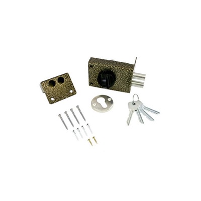 Замок накладной Димитровград «Омега» ЗН 1-2Р, 2 ригеля, цвет бронза