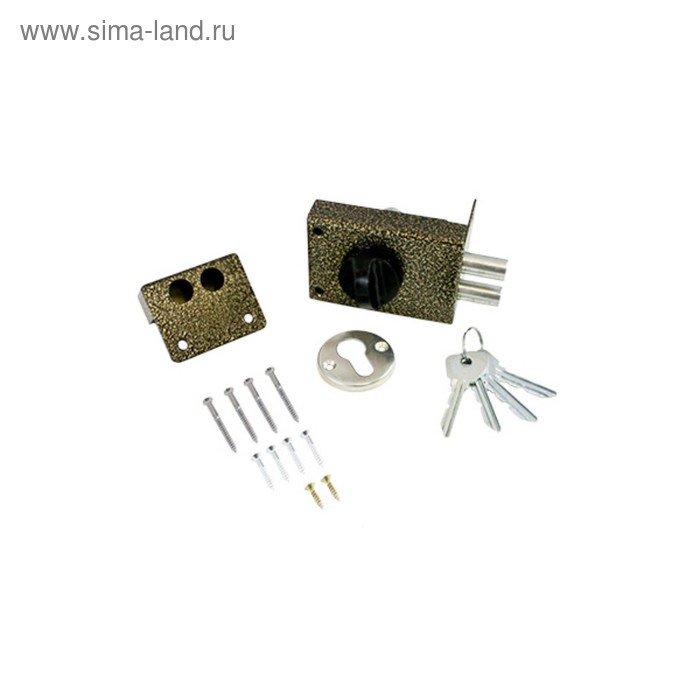 Замок накладной Димитровград «Омега» ЗН 1-2Р, 2 ригеля, цвет бронза - Фото 1