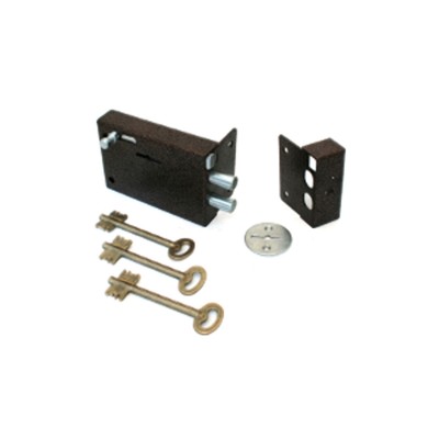 Замок накладной «Элтех» ЗН4-3, 126×80×23 мм, правый, 3 ключа