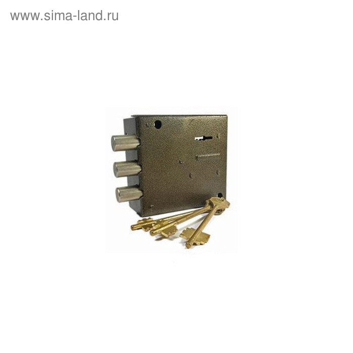 Замок накладной «Симеко» БИФ-0030×3, 100×105×18 мм, б/о, 3 ключа - Фото 1