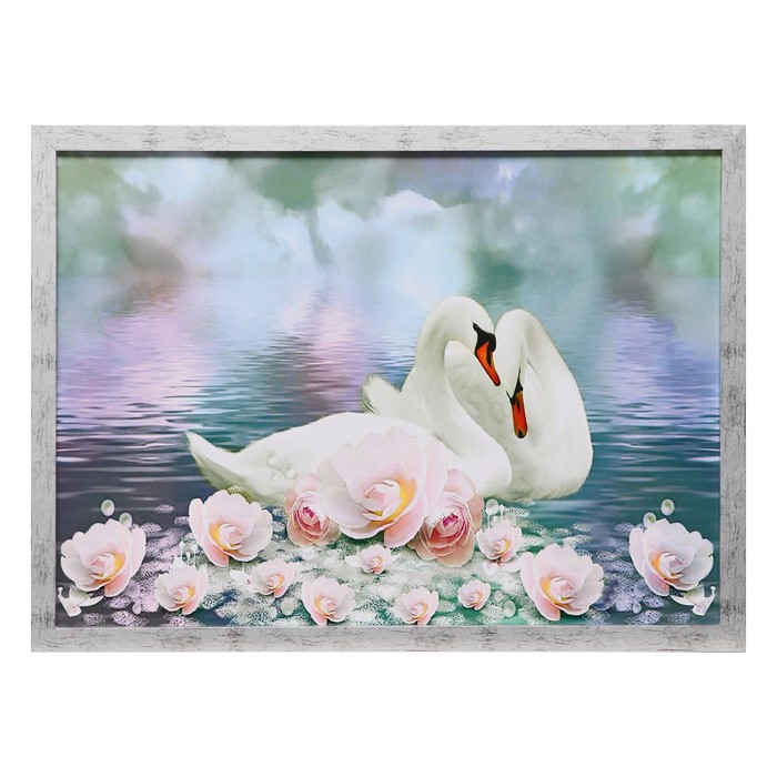 Картина "Лебеди в цветах" 56*76 см МИКС - Фото 1