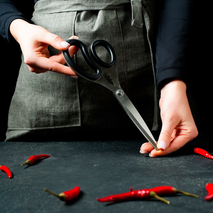 Ножницы кухонные Доляна «Профи», 23 см, цвет чёрный - фото 1881868000