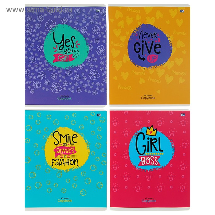 Тетрадь 48 листов клетка Joke look, обложка мелованный картон, микс - Фото 1