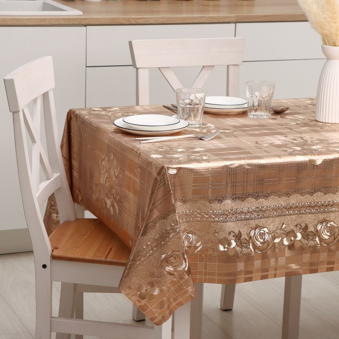 Клеёнка на стол, на тканевой основе, ширина 137 см, рулон 20 м, толщина 0.23 мм - Фото 1