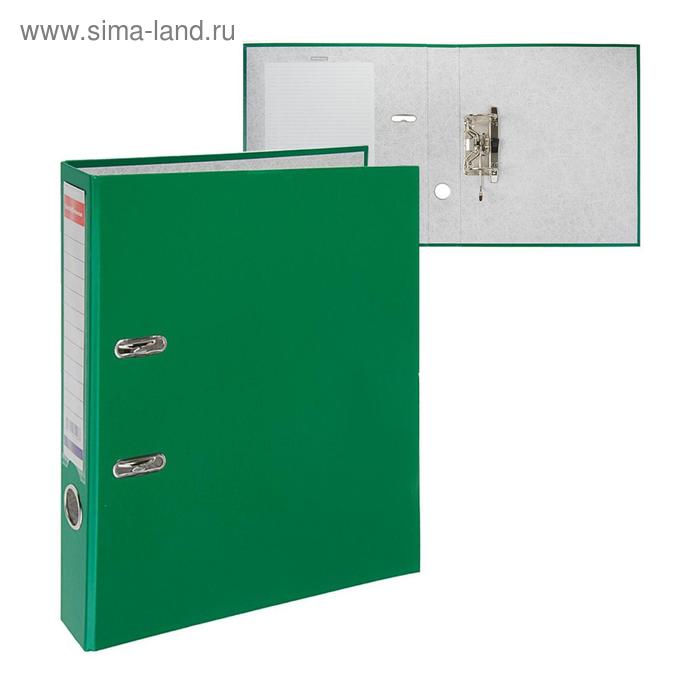 Папка-регистратор А4, 50 мм, ErichKrause Granite, собранная, пластиковый карман, зелёная, вместимость 350 листов - Фото 1