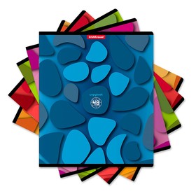 Тетрадь 48 листов в клетку ErichKrause "Color Stones", обложка мелованный картон, выборочный УФ-лак, блок офсет 100% белизны, МИКС (1 вид в спайке)