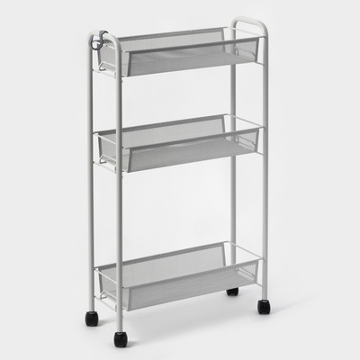 Этажерка на колёсиках «Ладья 1К», 3 яруса, 44×17×75.5 см, серая