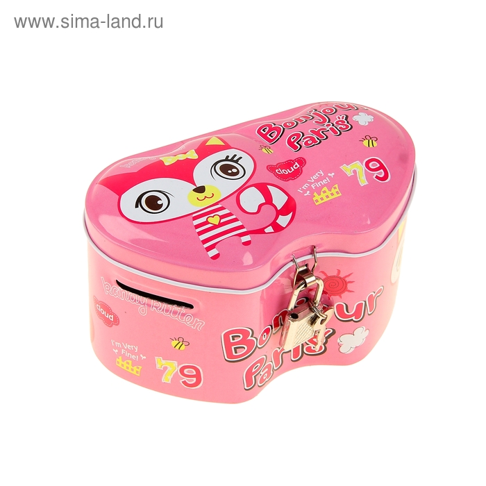 копилка металл 2 сердца мутьти-пульти МИКС 14*8*7 см - Фото 1