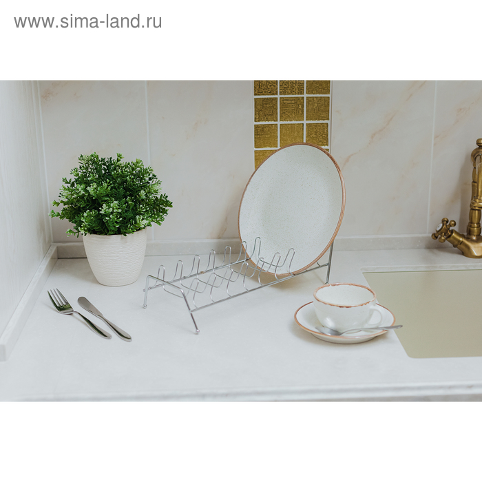 Сушилка для посуды Доляна, 32×14,5×14 см, цвет хром - Фото 1