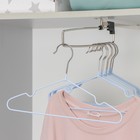 Плечики для одежды детские, размер 30-34, антискользящее покрытие, цвет синий - Фото 1